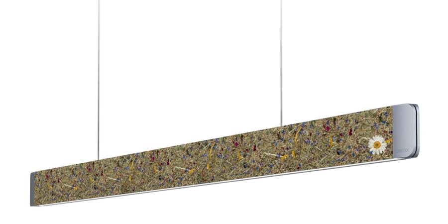 ONYXX LINEA PRO Pendelleuchte Cover Almwiese Endstück Silber